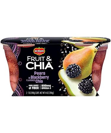 Del Monte Fruit and Chia Snack Cups, Pears in Blackberry Flavored Chia, 7 Ounce (2 Count)
