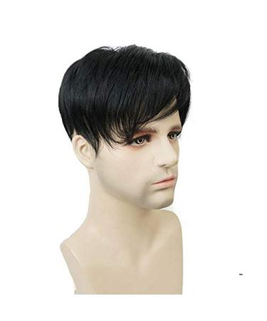 BGHJUE Men's Wig | Short Straight Heat-Resistant Hairstyles | Natural Brown & Black Colors | Includes Wig Cap - Buy Online on GoSupps.com