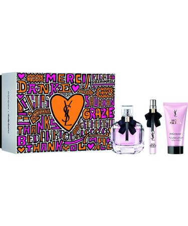 YVES SAINT LAURENT Mon Paris 3 Pcs Gift Set For Women: 3 Oz Eau De Parfum Spray + 0.33 Mini Eau De Parfum Spray + 1.6 Body Lotion - HARD GIFT BOX - Buy Online on GoSupps.com