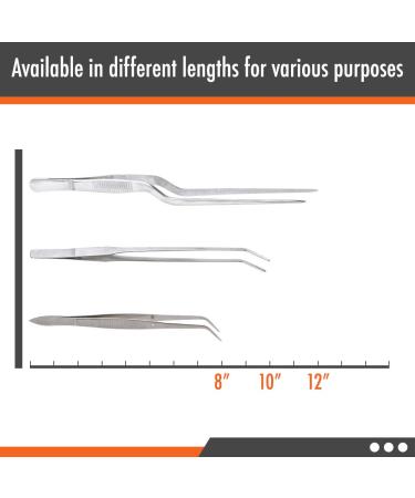 12 Inch Tweezers Stainless Steel Curved Serrated Tip  Multipurpose Handle Cooking Tweezer Tongs  Reptile Feeding Precision Aquascaping  Repairing Garden Craft Tool Curved Tip - 12 - Buy Online on GoSupps.com