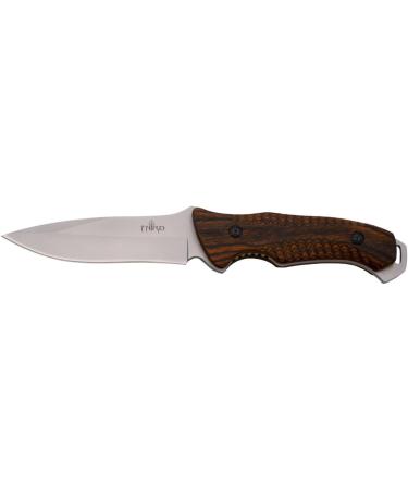THIRD H0738RD Hunting Knife - 12.5 cm Satin Steel Blade Pakka Wood Handle & Leather Case | International Shipping Available - Buy Online on GoSupps.com