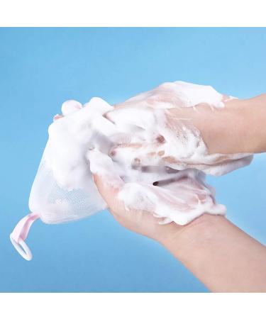 Bubble Net Drawstring Shower Bags - Exfoliating Foam Bag Holder | Natural 3 Pack for Spa & Travel - Buy Online on GoSupps.com