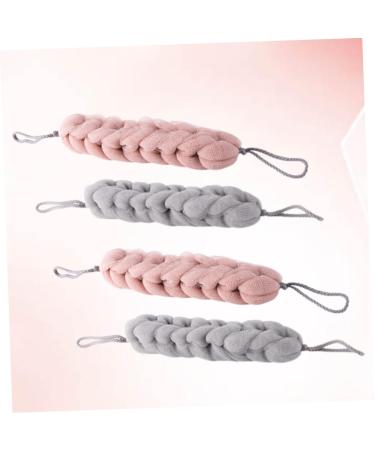 Healeved 4pcs Exfoliating Shower Sponge Pouf Set - Loofah Cloth Body Scrubber & Bath Accessories for Ultimate Cleansing and Relaxation - Buy Online on GoSupps.com