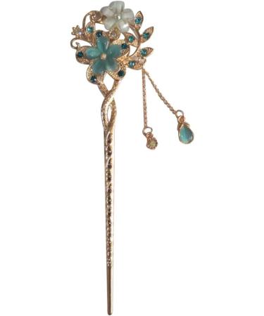 FRCOLOR Chinese Hair Stick Rhinestone Hair Chopsticks Flower Hair Clip Vintage Tassel Hair Pin Hair Making Accessories for Women (Blue) - Buy Online on GoSupps.com