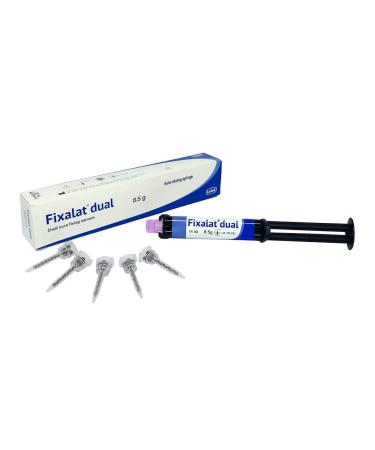 Latus Dental Repair Paste for Permanent Applications Tooth Filling Implants Veneers Inlays Onlays Crown Bridges Two Component Self Cure Cement with 5x Mixing Syringes and Automix Cartridge