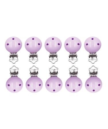 Hitopin pacifier clip 10 pieces pacifier clips pacifier clip wood pacifier clips set pacifier closures holder pacifier chains accessories for DIY tinkering (purple) - Buy Online on GoSupps.com
