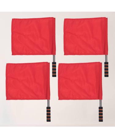 Sports Training Flag Set (4pcs) - Official Linesman Flags for Soccer, Volleyball, Football - Yellow, Green, Red, White - Landscape Flags - White Color - Buy Online on GoSupps.com