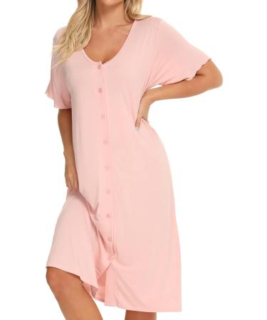 Jecarden Women's Maternity Nightgown - Short Sleeve Hospital Childbirth Sleepwear - Buy Online on GoSupps.com