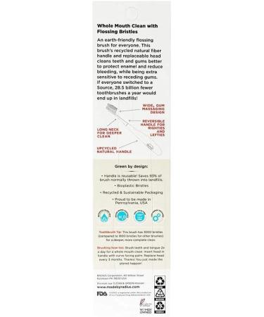 Buy RADIUS Toothbrush Source Floss Brush | BPA Free ADA Accepted Super Soft - Improve Gum Health | Assorted Colors Pack of 6 - International Shipping Available - Buy Online on GoSupps.com