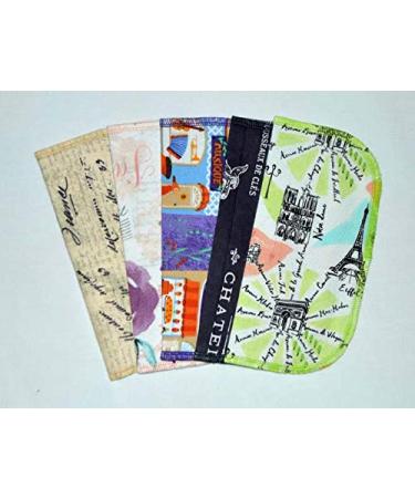 1 Ply Printed Flannel 8x8 Inches Set of 5 A Day In Paris