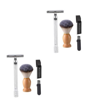 FRCOLOR 2 Sets Manual Shaver Portable Beard Trimmer Shaving Brush Hair Sweep Brush Trimmers for Beard Men Shaving Trimmer Facial Shaver Body Hair Razor Old Fashioned Small Brush