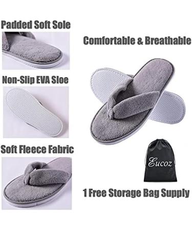 Soft Fleece Spa Flip Flops Set | 5 Pairs Guest & Hotel Slippers | Unisex House Shoes for Salons & Parties | Washable & Reusable - Buy Online on GoSupps.com
