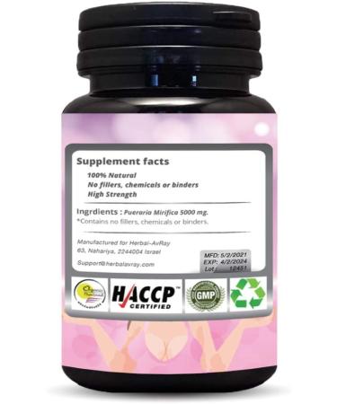 Pueraria Mirifica 5000mg Capsules - Natural Breast Enhancement & Menopause Relief - 90 Vegetarian Capsules - Buy Online on GoSupps.com