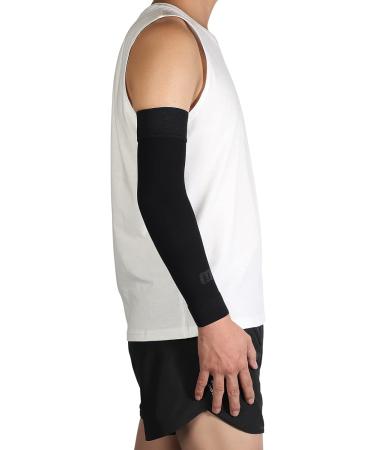 MGANG Lymphedema Compression Arm Sleeve | 15-20 mmHg Full Arm Support | Post Surgery Recovery | Silicone Band | Black | Large - Buy Online on GoSupps.com