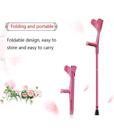 1 Pair 2 Units Crutches Adults Medical Forearm Crutches Folding Walking Sticks Adjustable Crutches for Adults and Children with Heights 140-190cm (Pink) Journey - Buy Online on GoSupps.com