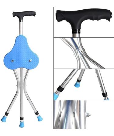 Folding Retractable Crutches Three-Legg Chairs Walking StickLights Canes Lightweight Anti-Skid Hiking Blue 87.5-97.5Cm Climbing Elderly Travelg Everything is fine - Buy Online on GoSupps.com