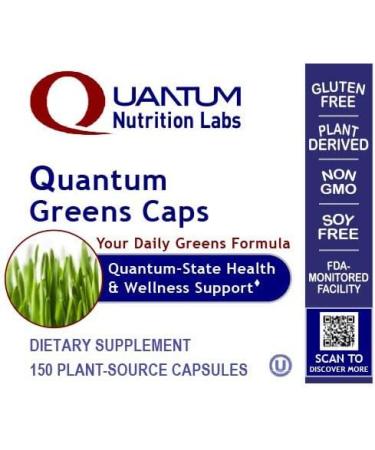Quantum Nutrition Labs Greens Capsules - Super Greens Capsules Greens Supplements Superfood Blend for Wellness Organic Veggie Pills with Kale Leafy Greens Alfalfa - 150 Vegetarian Capsules - Buy Online on GoSupps.com
