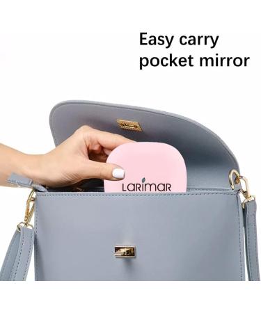 Larimar Compact Mirror with 1X/10X Magnification, Dimmable Brightness, USB Rechargeable - Baby Pink - Buy Online on GoSupps.com