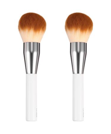 FRCOLOR 2pcs Makeup Brush Foundation Brush Eyeshadow Face Makeup Applicator Brush Face Makeup Loose Brush Mix Eye Shadow Brush Artificial Fiber White 18.5x4.5cmx2pcs Whitex2pcs