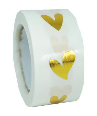 500 Pcs Heart Stickers Gold Foiled Heart Envelope Seals Stickers - 1 inch Valentine's Day Heart Stickers for Wedding Favors Bridal Shower Baby Shower Birthday Invitations Gift Packaging