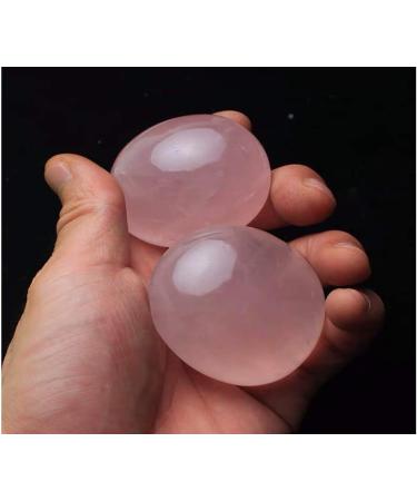 Natural Rose Quartz Carved Palm Stone Polished Irregular Shaped Sphere Crystal Quartz Gemstone Reiki Balancing Decoration 80-100grams Stone Collection - Buy Online on GoSupps.com