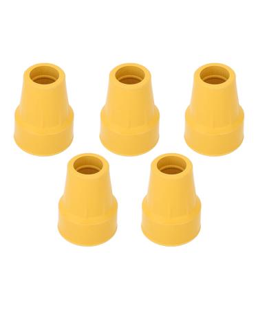 5pcs 22mm Cane Tip Yellow Thicken Crutch Tips Rubber Material Tyre Texture Nonslip Safe Wear Resistant Anticorrosion Thick Rubber Cane Tip Crutches Accessories
