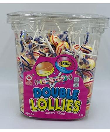 Rockets Double Lollies Lollipops - Total 150 Count 1.2kg