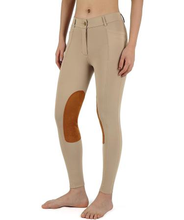 Beroy Kids Horse Riding Knee-Patch Breeches - Khaki X-Small - Buy Online on GoSupps.com