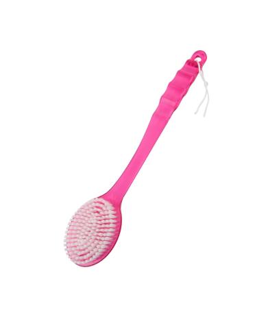 YEEPSYS Bath Brush with Bristles 1 PC Long Handle for Exfoliating Back, Body, and Feet, Bath and Shower Scrubber Red plastic 1PC