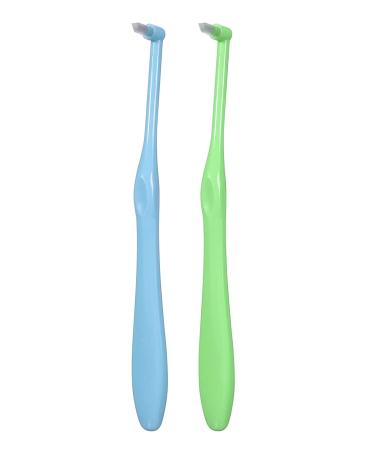 2pcs Interspace Toothbrush Soft Trim Single Tufted Wisdom Toothbrush for Detail Cleaning and Orthodontic Braces (Green and Blue) - Buy Online on GoSupps.com