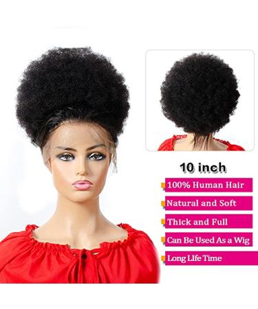 10 Inch Afro Puff Human Hair Bun | Kinky Curly Drawstring Ponytail & Clip-In Extensions - Buy Online on GoSupps.com