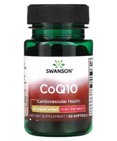 Swanson CoQ10 Coenzym Q10 | Energy & Heart Support with Antioxidants - 100mg 50 Capsules