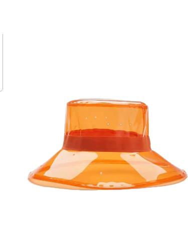 Clear Waterproof Bucket Hat Women Sun Visor | Transparent Plastic Wide Brim Rain Cap Fashion | Black One Size - Buy Online on GoSupps.com