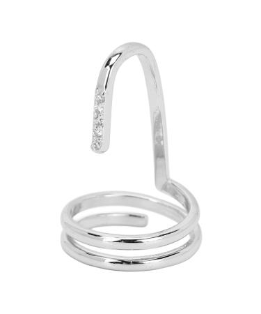 Decorative Nail Ring Fashion Fingertip Jewelry Nail Art Ring for Ladies Stylish Nail Accessories in Gold for Parties Weddings and Daily Wear (3050 platinum)