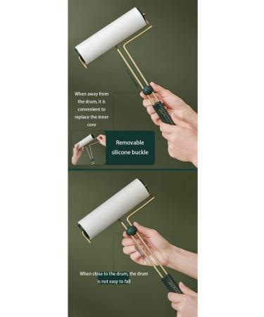 16cm Large Surface Lint Roller for Pet Hair - Extra Sticky 300 Sheets Includes 1 Handle & 5 Refills - Portable Fur Removal Tool in Green - Buy Online on GoSupps.com