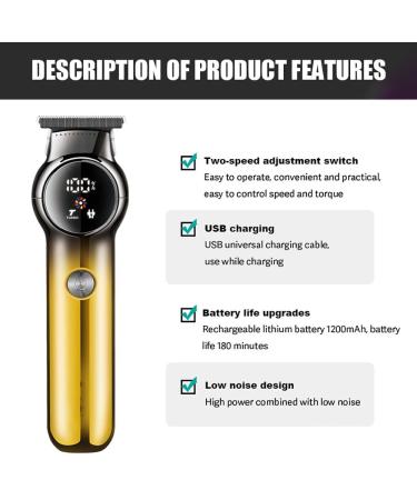 Professional Hair Clippers with Digital Display | Gradient Haircut Trimmer for Men - Electric Shaving & Engraving - Buy Online on GoSupps.com