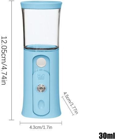 Nano Mist Sprayer - Handheld Nano Mister | 30ml Visual Water Tank Cordless Handheld Mister Handy Nano Mister with Colorful Light for Face Hydrating Skin Care Daily Makeup Blue - Buy Online on GoSupps.com