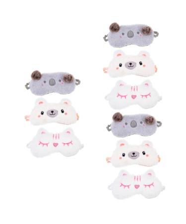 Beaupretty 9 Pcs Plush Eye Mask Headband Eyemask Faux Eye Patch Silk Hair Scrunchies Sleep Mask Eye Shade Cover Sleeping Eyeshade Night Blindfolds Blackout Eye Cotton Eye Shadow Girl at Night