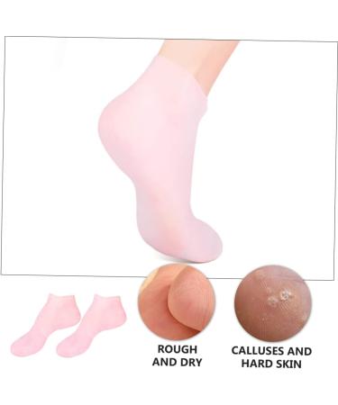 Beavorty 2 Pairs Sock Booties Lotion Spa Moisturizing Cotton Titanium Ear Pick Beauty Care Exfoliating Skin Protect Soles Sebs Sole Pads Foot Gel Sucker Short Boots Women's High Heels Pink - Buy Online on GoSupps.com