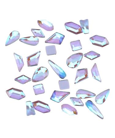 dijiusidy 50 Pieces Glass Crystal Set Eye-catching Personalized Nail Art Rhinestones DIY Handcraft Manicure Accessories for Card Making Purple