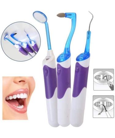 3PCS Dental Kit with LED Dental Mirror, Stain Eraser & Plaque Remover - Buy Online on GoSupps.com
