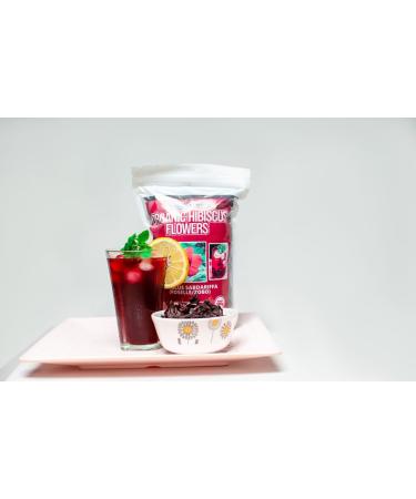 Hibiscus Flowers Dried - 200g/7 oz | 100% Pure Organic | Gluten-Free & Caffeine-Free | Loose Leaf Tea Refreshing Mocktails Baking & Food Decoration | Brews 100+ Cups | Floral & Tangy Herbal Tea - Buy Online on GoSupps.com