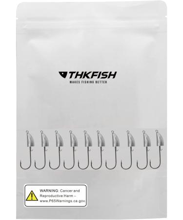Thkfish Bullet Jig Heads Swimbait Hooks - Bass Fishing Texas Rig Saltwater/Freshwater Weedless Hooks 10g (3/8 oz) - 10pcs - Buy Online on GoSupps.com