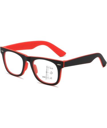 Fashionable Multi-Focus Reading Glasses for Men & Women - Large Frame Anti-Blue Light High-Definition Inner Purple +4.00 Size - Shop Internationally! - Buy Online on GoSupps.com