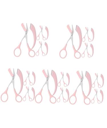 15 sets trimmer for eyebrows with crescent razor for women eyebrow scissors eyebrow scissors eyebrow trimmer kit adjust man stainless steel eyelash 12.8x5cmx5pcs rosax5st