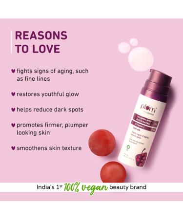 Plum 1% Resveratrol & 7.5% Vitamin C Face Serum | Anti-Aging Collagen Booster | Lightweight & Vegan | 50G - Buy Online on GoSupps.com