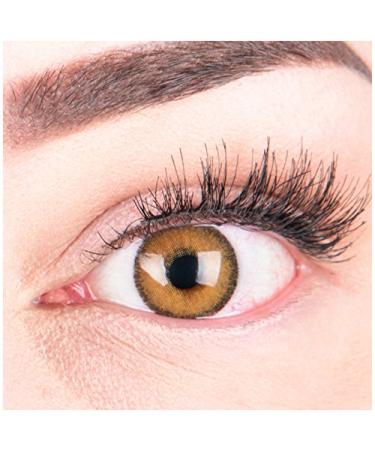 Glamlens colored brown contact lenses Mirel Brown strongly covering natural silicone comfort lenses - 1 pair (2 pieces) with strength -1.00 diopters