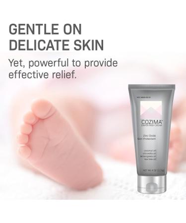 COZIMA Baby Diaper Rash Cream 4oz - Zinc Oxide 24% & Coconut Oil Formula for Healing, Protecting & Preventing Diaper Rash - Buy Online on GoSupps.com