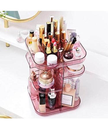 ARMA RAM Rose Pink 360 Rotatable Makeup Organizer - Adjustable Crystal Cosmetic & Perfume Stand for Bathroom & Bedroom - Buy Online on GoSupps.com