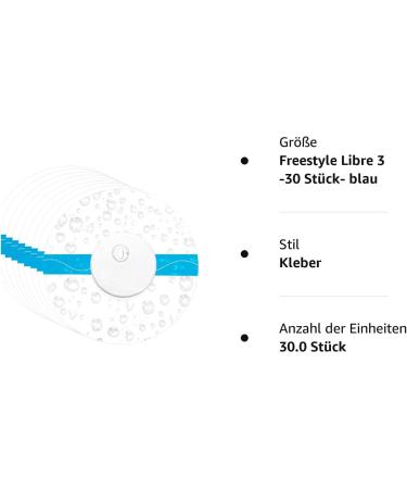 Buy 30 Waterproof Self-Adhesive Freestyle Libre 3 Plasters - Skin-Friendly Transparent 14 Days | Liangmai Sport Patch in Blue - Buy Online on GoSupps.com
